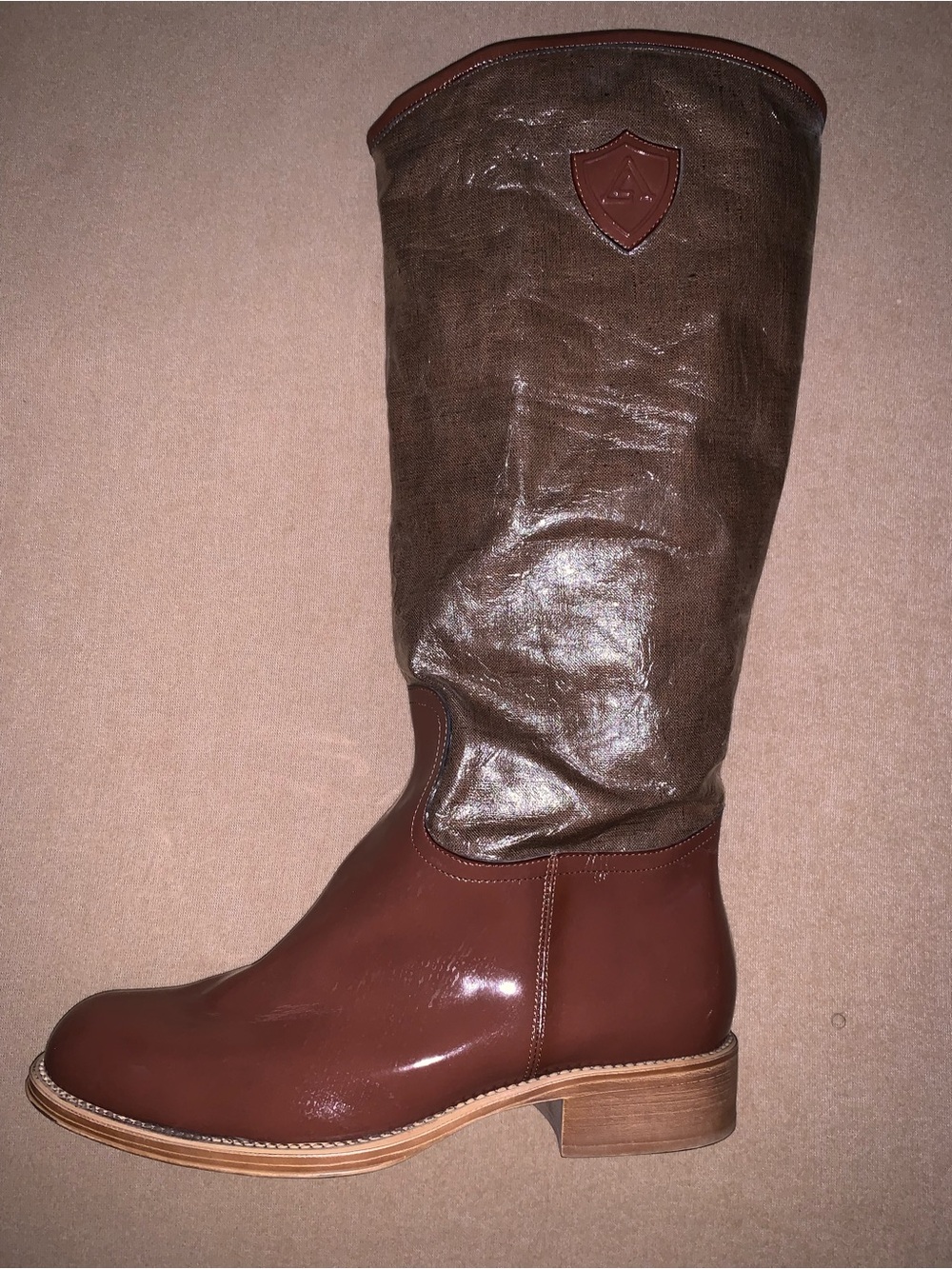 EUC! Aquatalia by Marvin K. Weatherproof Tall Riding / Rain Boots size 11 Brown - Picture 5 of 8